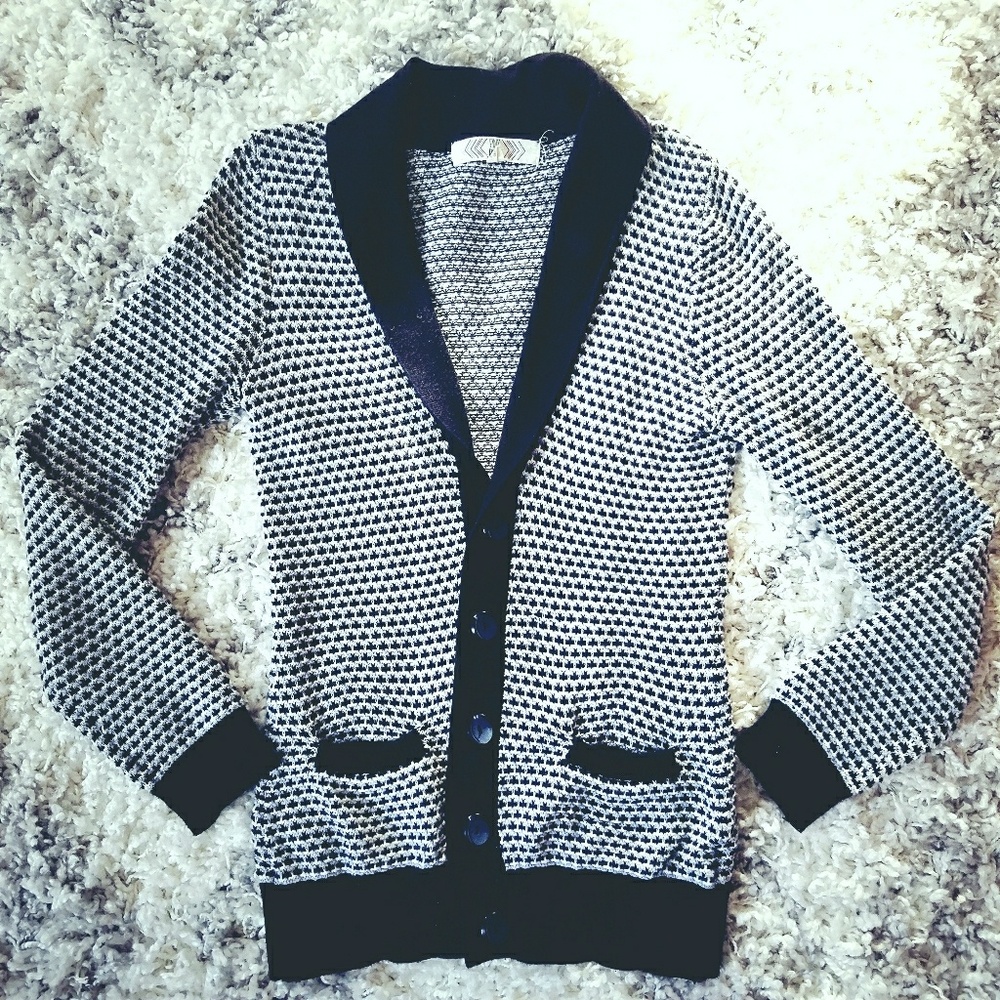 Black & White Knit Cardigan